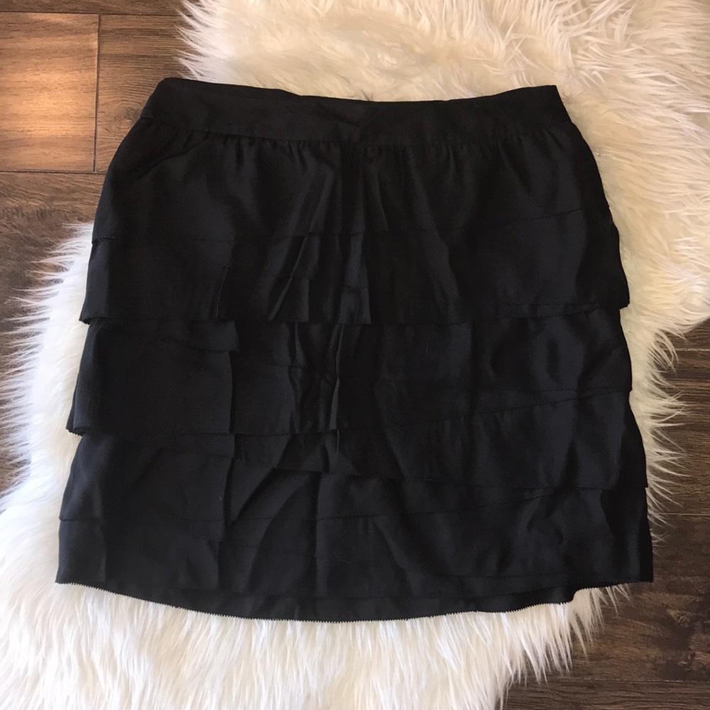 Cute Black Ruffle Skirt w/Polyester Lining